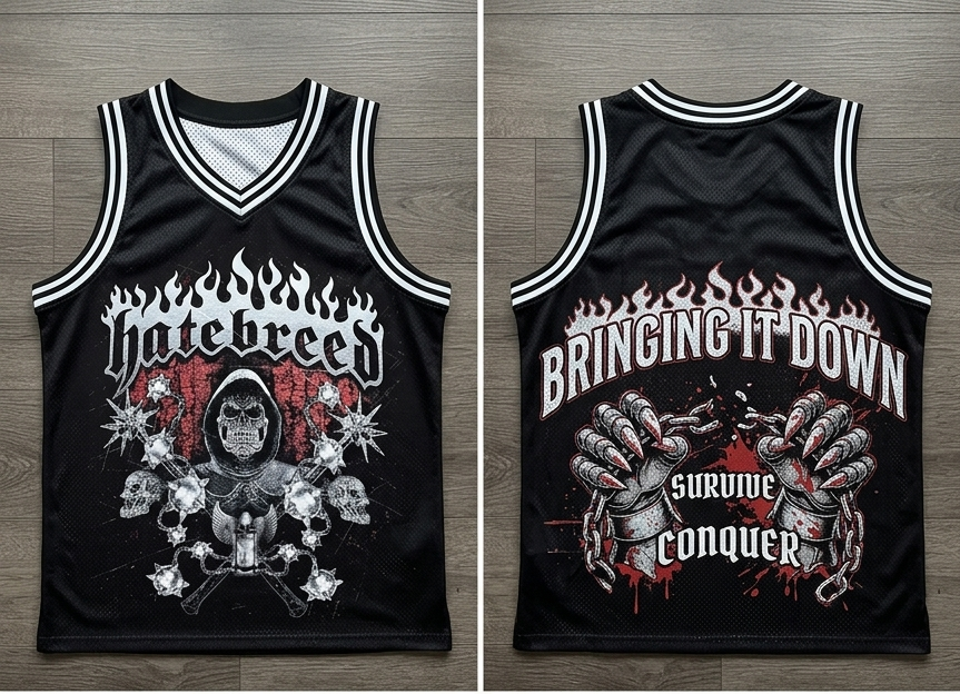 Hot Basketball Jerseys For Band Hatebreed Music 3D S-5XL MIN978