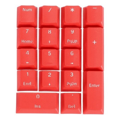 17er Set PBT Tasten für mechanische Tastaturen, Ziffernblock rot