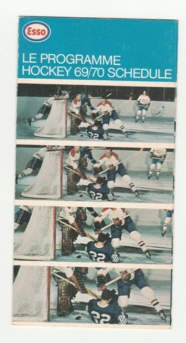 1969-70 ESSO NHL HOCKEY SCHEDULE, EX. SCORED