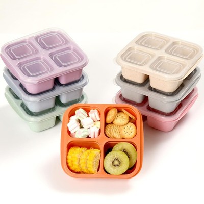 BE OVER QUALITY 7 Pack Meal Prep Containers, 4 Compartment Bento Snack Boxes,...