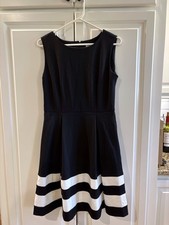 Calvin Klein Dress Women's size 6 Black White Sleeveless Sheath Formal Business