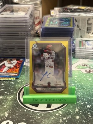 2026 Bowman Chrome Yojancel Cabrera #CPAYCA True Yellow Refactor Auto /75 Angels