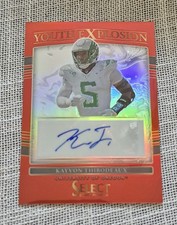 2022 Panini Select Draft Youth Explosion Kayvon Thibodeaux Red Auto Rookie Card 