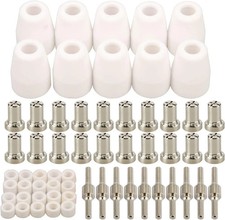 60pcs PT-31 Nickel Plated Extended Air Plasma Cutting Nozzle Electrode Consumabl