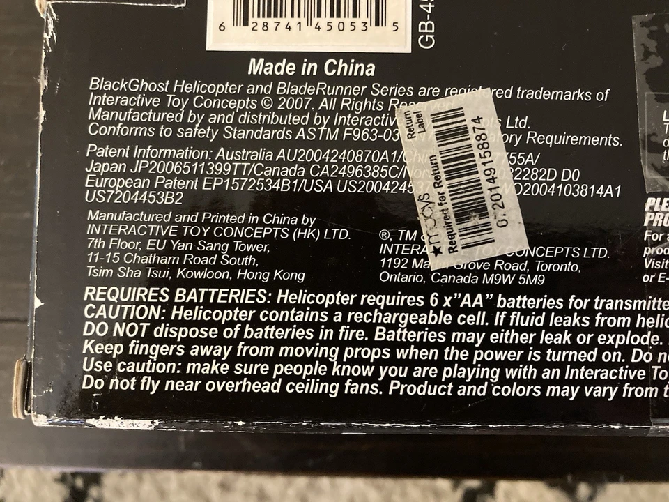 Black Ghost Micro Indoor IR Controlled Helicopter Blade Runner Series Rare - Image 4 of 4