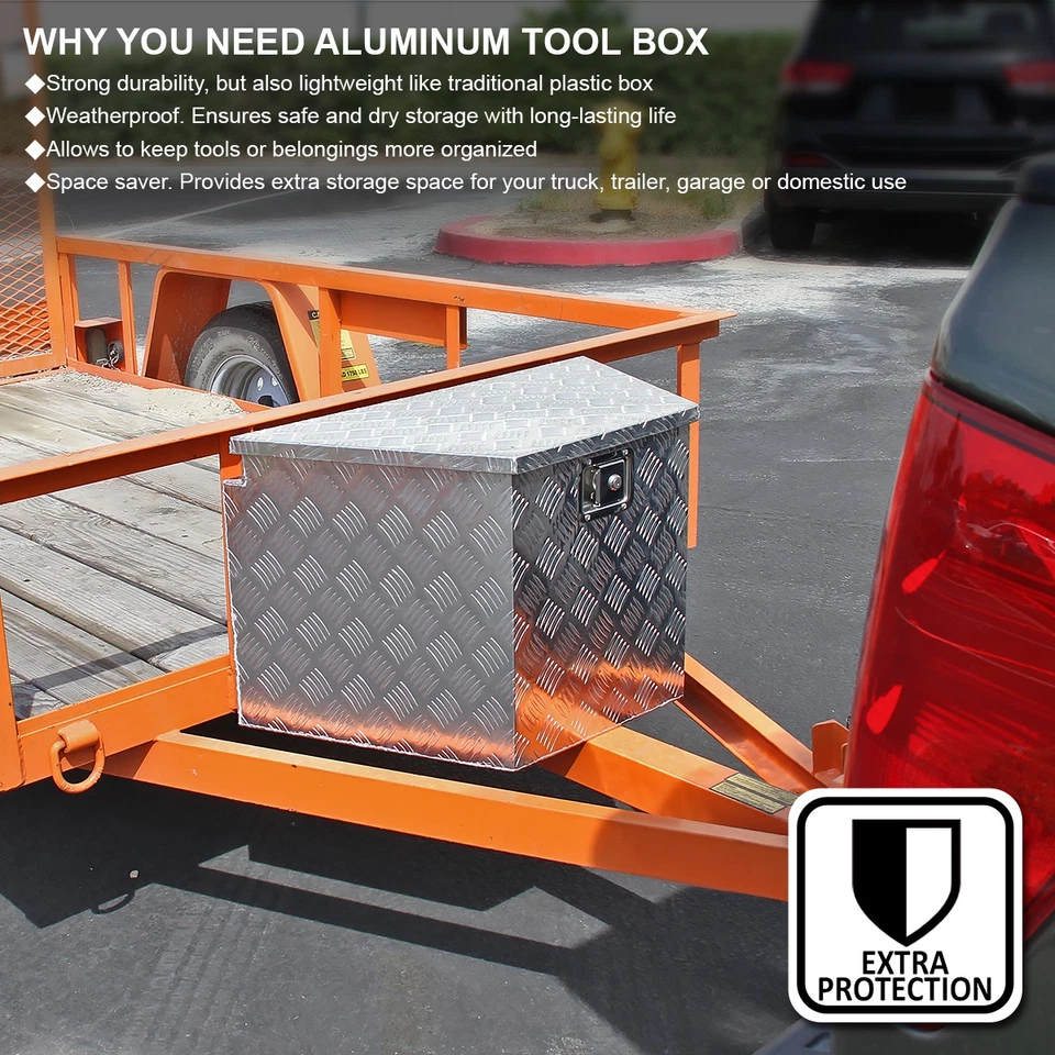 36"x18"x16" Heavy Duty Aluminum Storage Tool Box w/ Lock+Key For Pickup Truck — 第 4/4 张图片