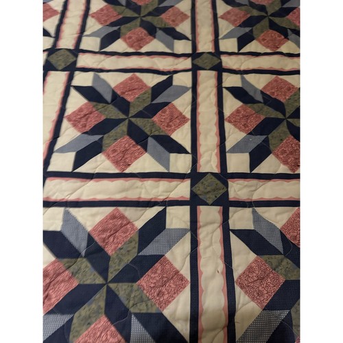 Vintage Queen Size Pinwheel Star Quilt Bettwäsche Decke - Bild 5 von 8