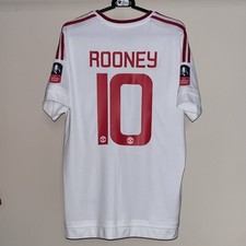 Manchester United 2015/16 Adidas Away Football Shirt FA Cup Rooney 10 Mens Large
