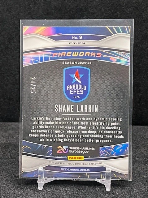 ~#/25 MOJO PLATEADO~ Shane Larkin FUEGOS ARTIFICIALES 2024-25 Prizm Euroliga Estambul Foto 2 de 2