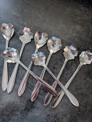 8 Stück Blumenlöffel Set Klein Teelöffel Kaffeelöffel Niedlich Edelstahl Teelöffel