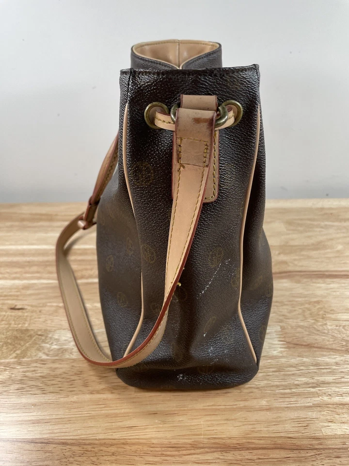 Giani Bernini Bandolera Bolso de Mano Sin Cuero Marrón Correa para el Hombro Monograma Cartera Foto 2 de 4