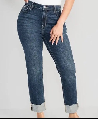 Neu mit Etikett Old Navy Mid Rise BOYFRIEND Jeans mit Manschetten Übergröße 24