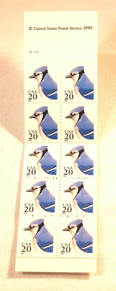 1995 Blue Jay 10- 20¢ stamp booklet Scott 2483 - Image 2 of 4