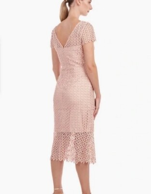 knee length dresses for ladies Kay Unger - Tatum Lace Dress In Soft Blush main image 1