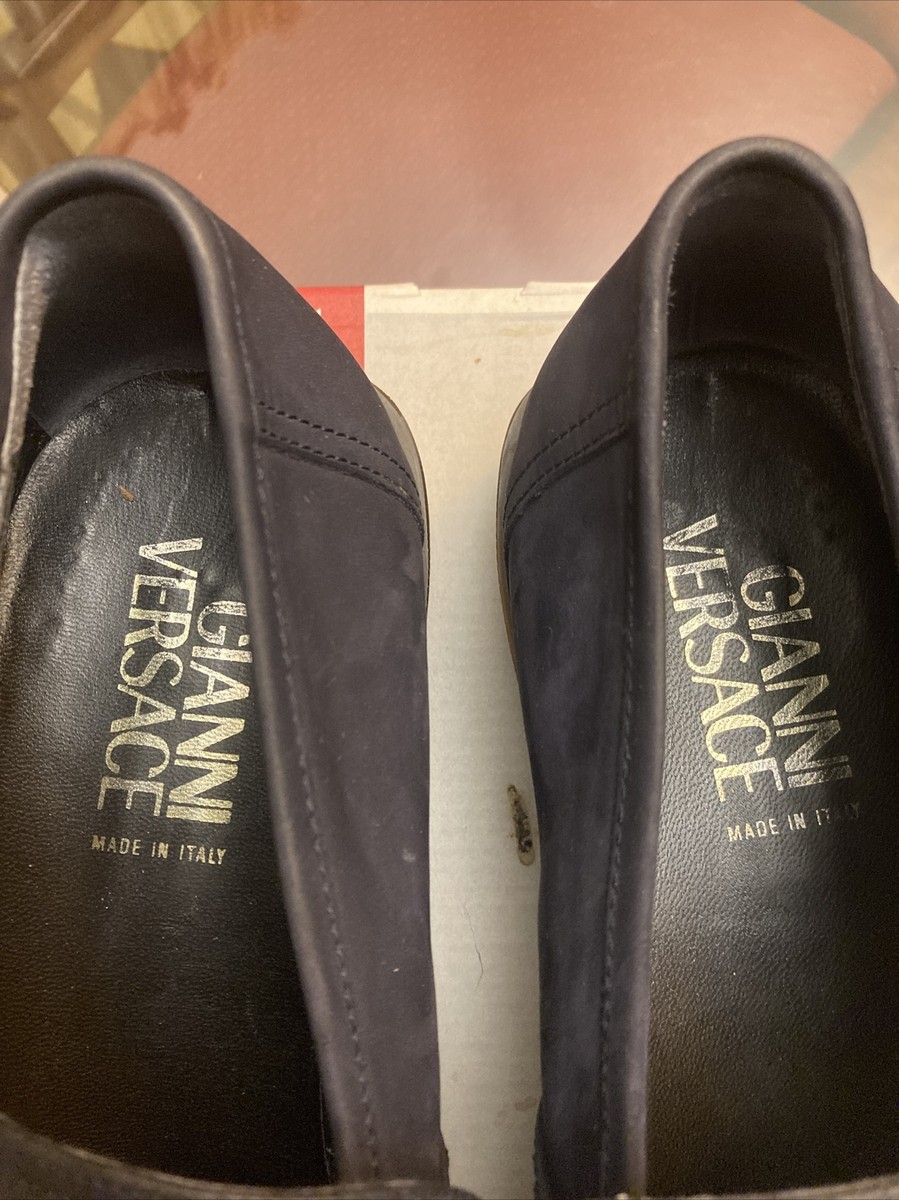 Vintage Brand New Gianni Versace Rare Slip on Blue Suede  display picture 1