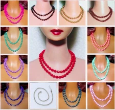 Dreamz PETITE ETCHED Metal Pearl Wrap Necklace Jewelry for 11.5" doll 13 COLORS