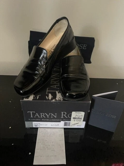 Taryn Rose 6.5 Black Patent Leather slip on loafers | eBay