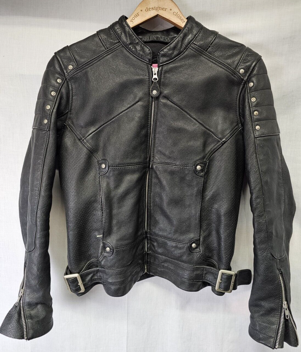 【メンテ済 XL】Arlen Ness レザージャケット 美品 Arlen Ness Leather Jacket Womens Size S Biker Black Motocycle | eBay