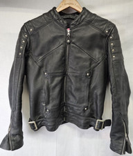 Arlen Ness Leather Jacket Womens Size S Biker Black Motocycle