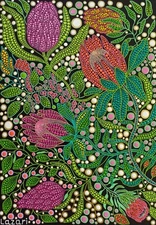 original painting Flower  Floral Impressionism Collectible Protea canvas artwork