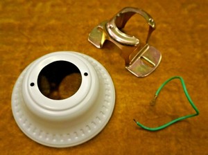 Ceiling Fan Hanger Mounting Bracket W White Canopy Parts Ball