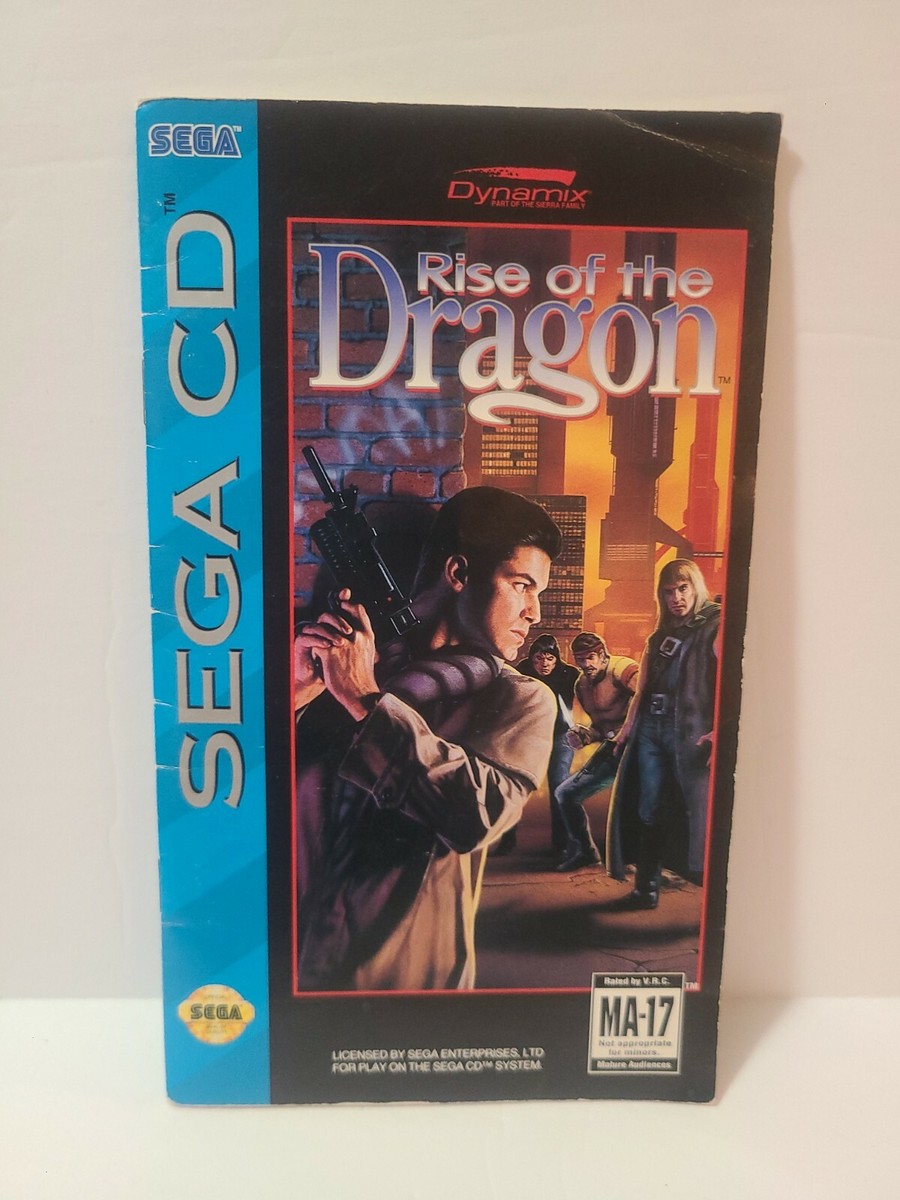 Rise of the Dragon SEGA CD Instruction Manual Only w/ RaRe ReG