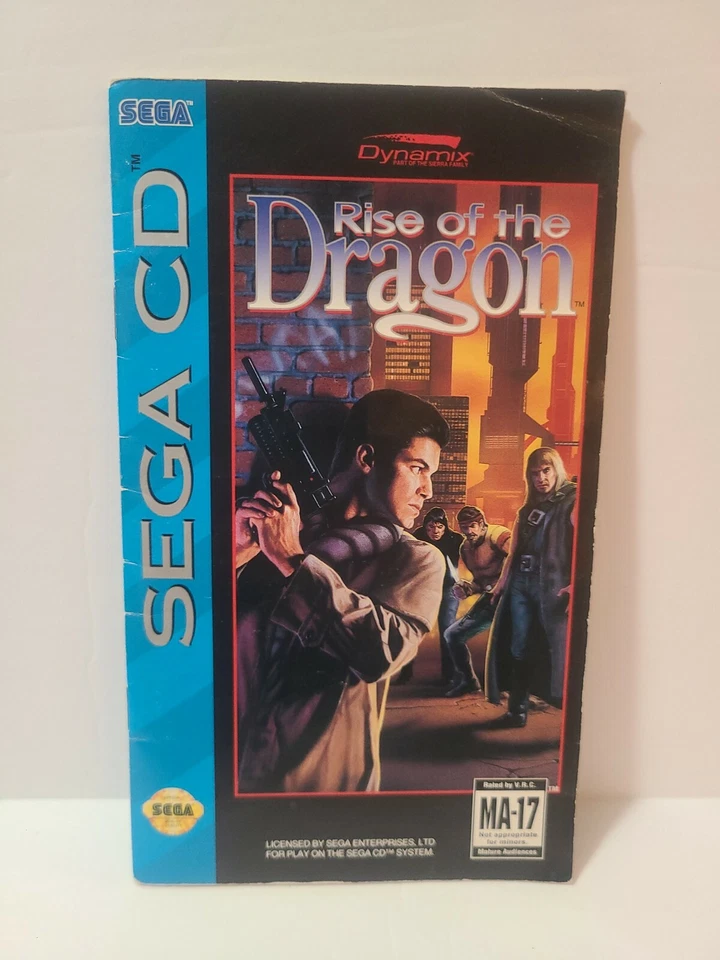 Rise of the Dragon SEGA CD Instruction Manual Only w/ RaRe ReG CaRd Nice Shape - Image 2 of 4