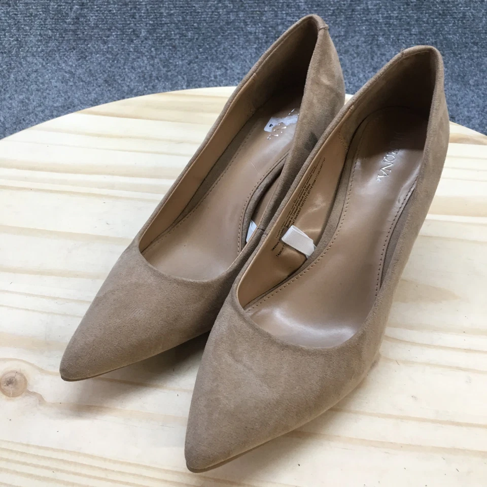 Zapatos de salón Merona para mujer 8,5 sin cordones beige gamuza punta tacones de aguja Foto 3 de 4
