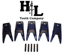 X156WT Twin Tiger Hensley Style Bucket Teeth (5 Pack) + Pins by H&L Tooth Co 156