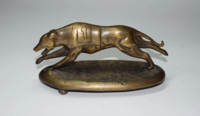 Greyhound Sniffer Dog Trophy Idol Vintage Brass Dor Pet Statue Home Decor RD440