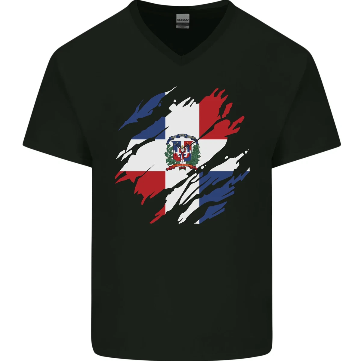 Candymix T-shirt Donna Bandiera Repubblica Dominicana – Effetto Consumato, 100% Cotone Ringspun, Taglie XS-3XL
