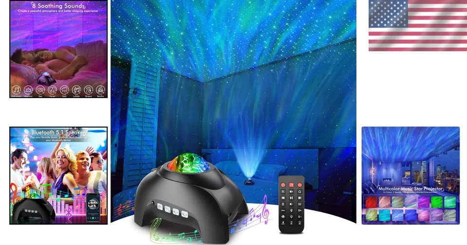 Galaxy Projector LED Night Light with Bluetooth Speaker & White Noise for Rel... - Image 2 of 4