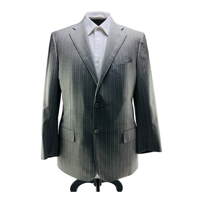 Corneliani Gray w/ Blue Stripe 18.75 Micron Wool 2 Button/Vent Blazer Size 44L