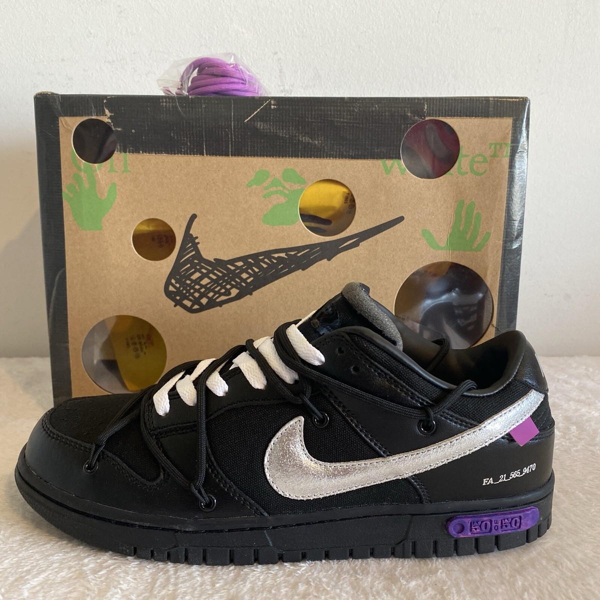 Size 9.5 - Nike Off-White x Dunk Low Lot 50 of 50 for sale