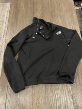 The North Face Black White Colorblock Cropped Sweatshirt Women's Small