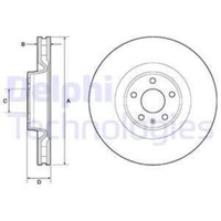 Delphi 2X Bremsscheibe Vorne Ø356 Mm BelüFtet FüR Audi A6 Allroad 4GH 4GJ 3.0