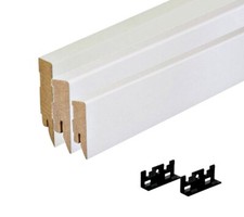 25m Weiße Sockelleisten Fußleisten MDF CUBE weiß foliert 40, 58, 78mm