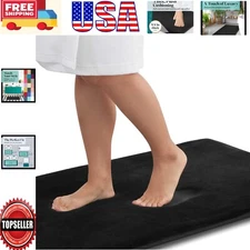 Luxurious Memory Foam Bath Mat - Non Slip & Plush - 17x24 inches - Black