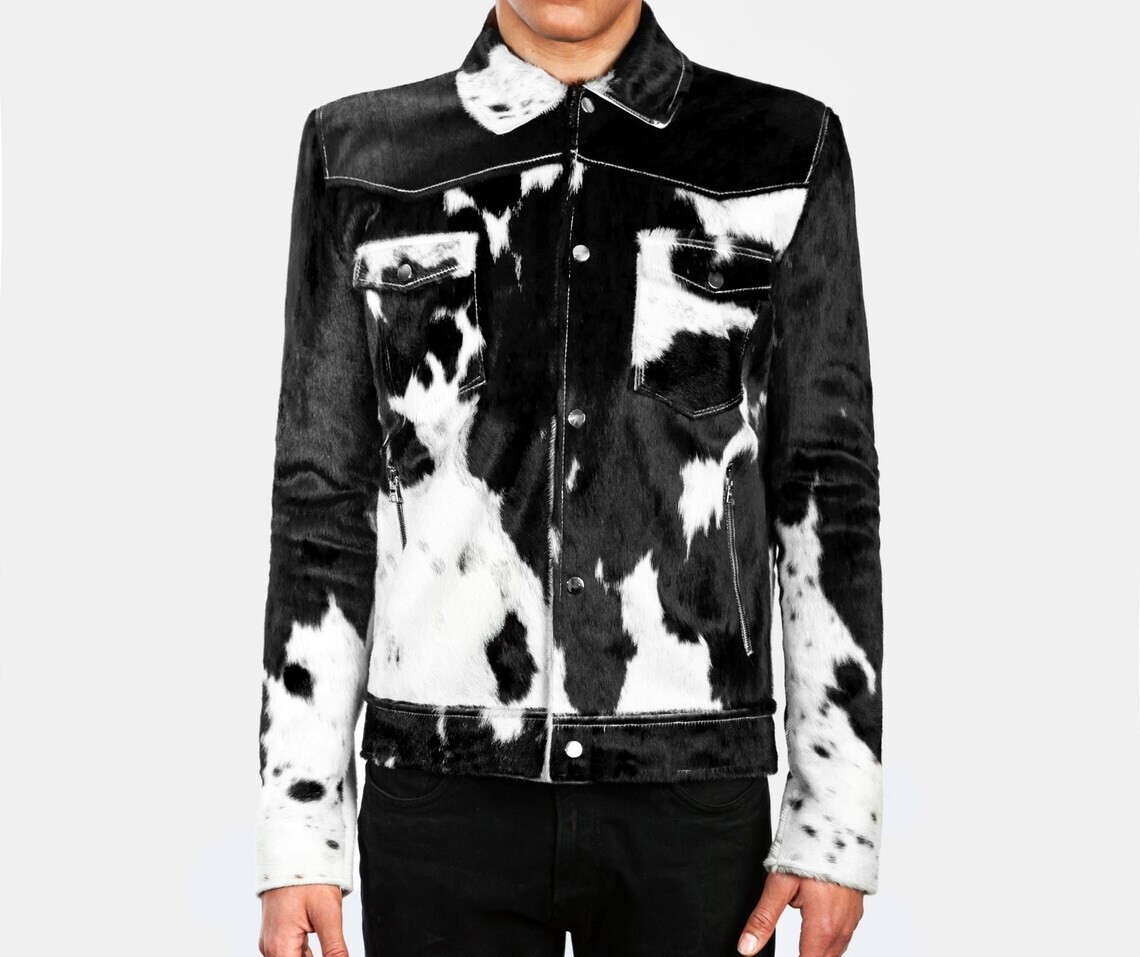 【COOR】 Cowhide Leather Half Coat / 追跡付 Genuine Cowhide Leather Jacket for Women | Natural Hair-On