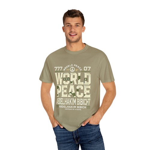World Peace T-Shirt | Unisex Garment-Dyed Tee for Activism, Casual Wear, Gift