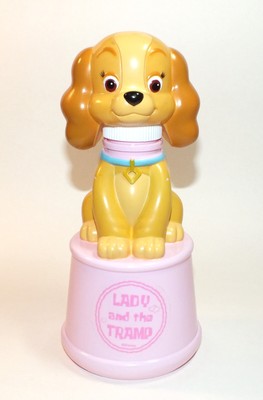 Disney Plastic Bottle Lady and The Tramp Empty Bubble Bath Bank Pink Container