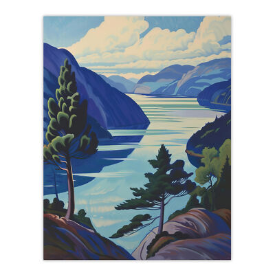 Loch Ness See Schottisches Hochland Landschaft Wandbild Poster Druck
