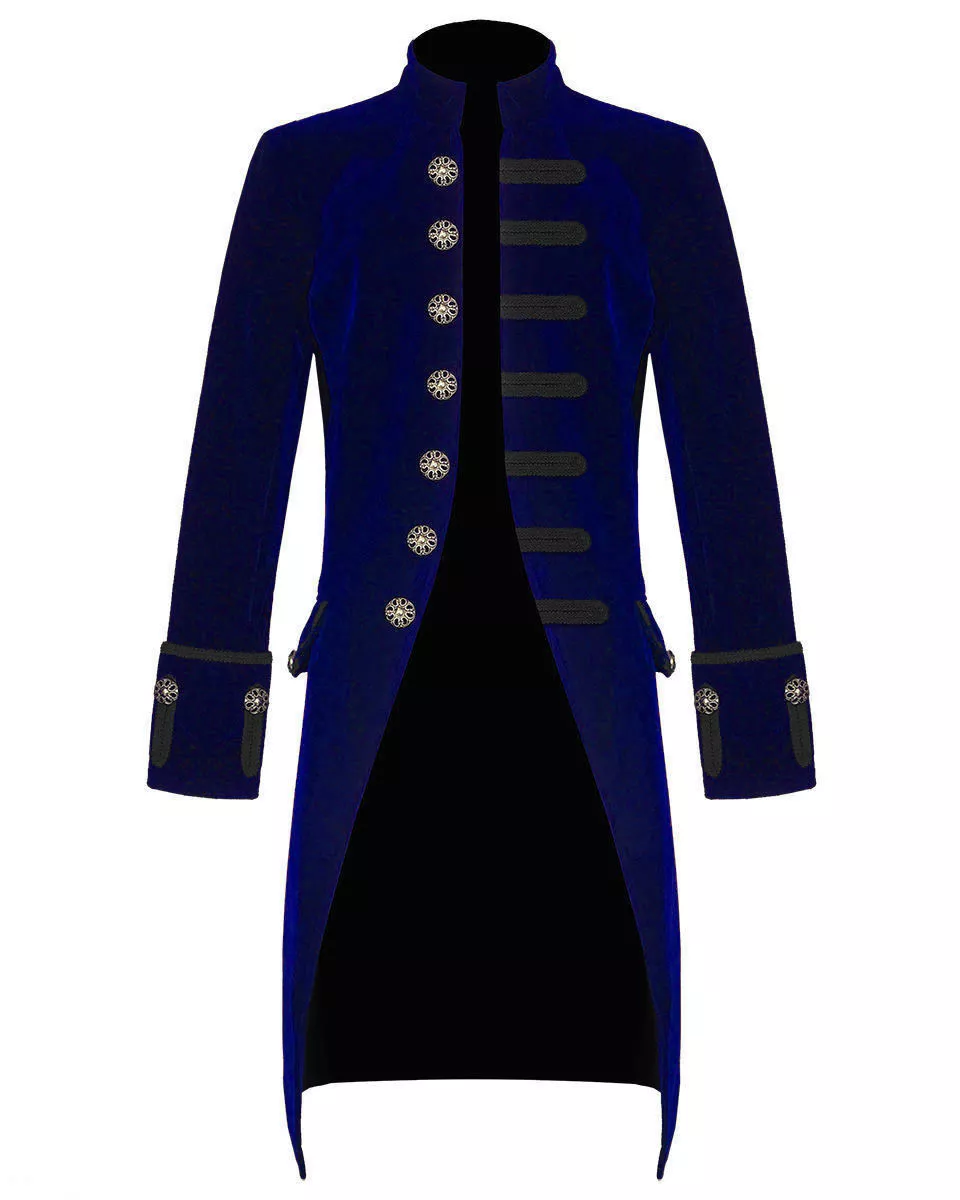 Men s Velvet FROCK COAT Gothic Victorian Jacket Steampunk eBay