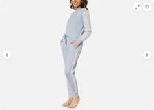 Flora Nikrooz Women's Long Sleeve Lounge Set With Lace Trim (Blue, XXL) NWOT-D