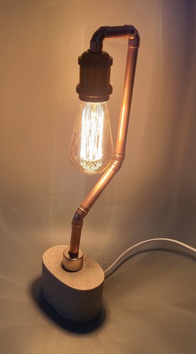 Copper Pipe Table Lamp with decorative bulb. Vintage Design, Project R004 | eBay UK