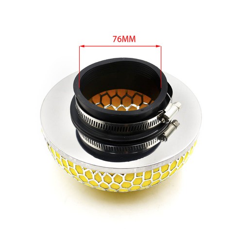 Universal Racing Air Filter 3" 76mm Car Air Filter Flow Air intake System Yellow - Picture 2 of 10