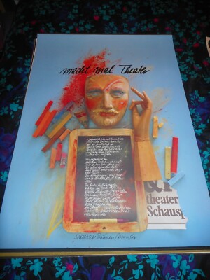 ORIGINAL SS ROLLED EAST GERMAN THEATER POSTER - 1981 - HOLGER MATTHIES ARTWORK