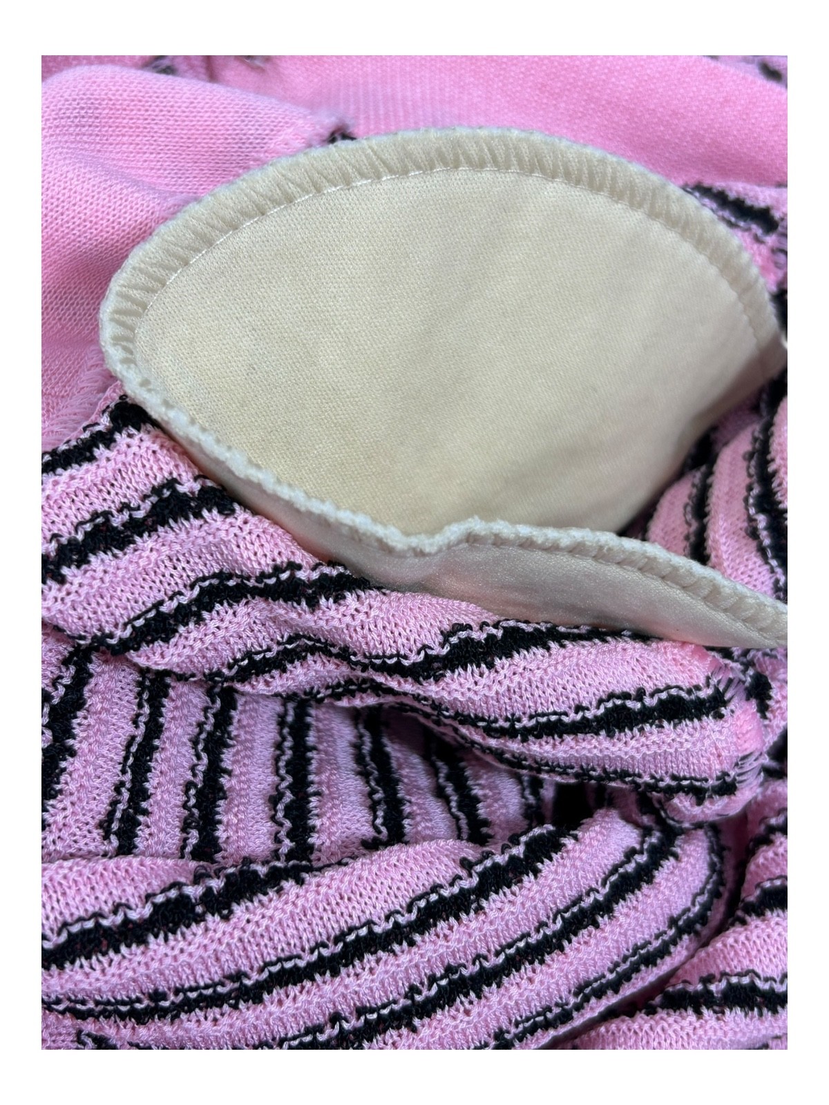 Ming Wang Sweater Sz L Pink Black Striped Open Front Chain Trim Cardigan Jacket