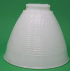 Antique White Milk Glass Lamp Shade Waffle Texture 2-1/8" Fitter 4.75" T.