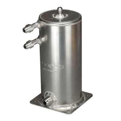 OBP Base Mounted Alloy Fuel Swirl Pot - 1,5 Liter - JIC Fittings - Race / Rally